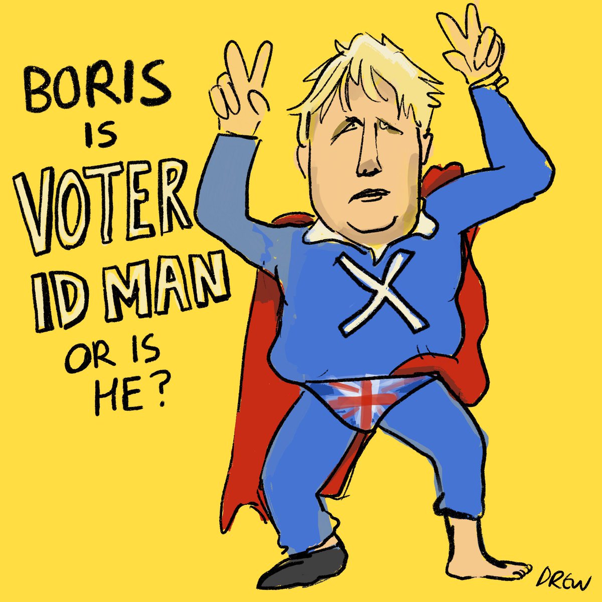 #GoshBFDD final round. Talking of World’s Finest superheroes Boris Johnson is apparently Voter Id Man (or is he? @brokenfrontier