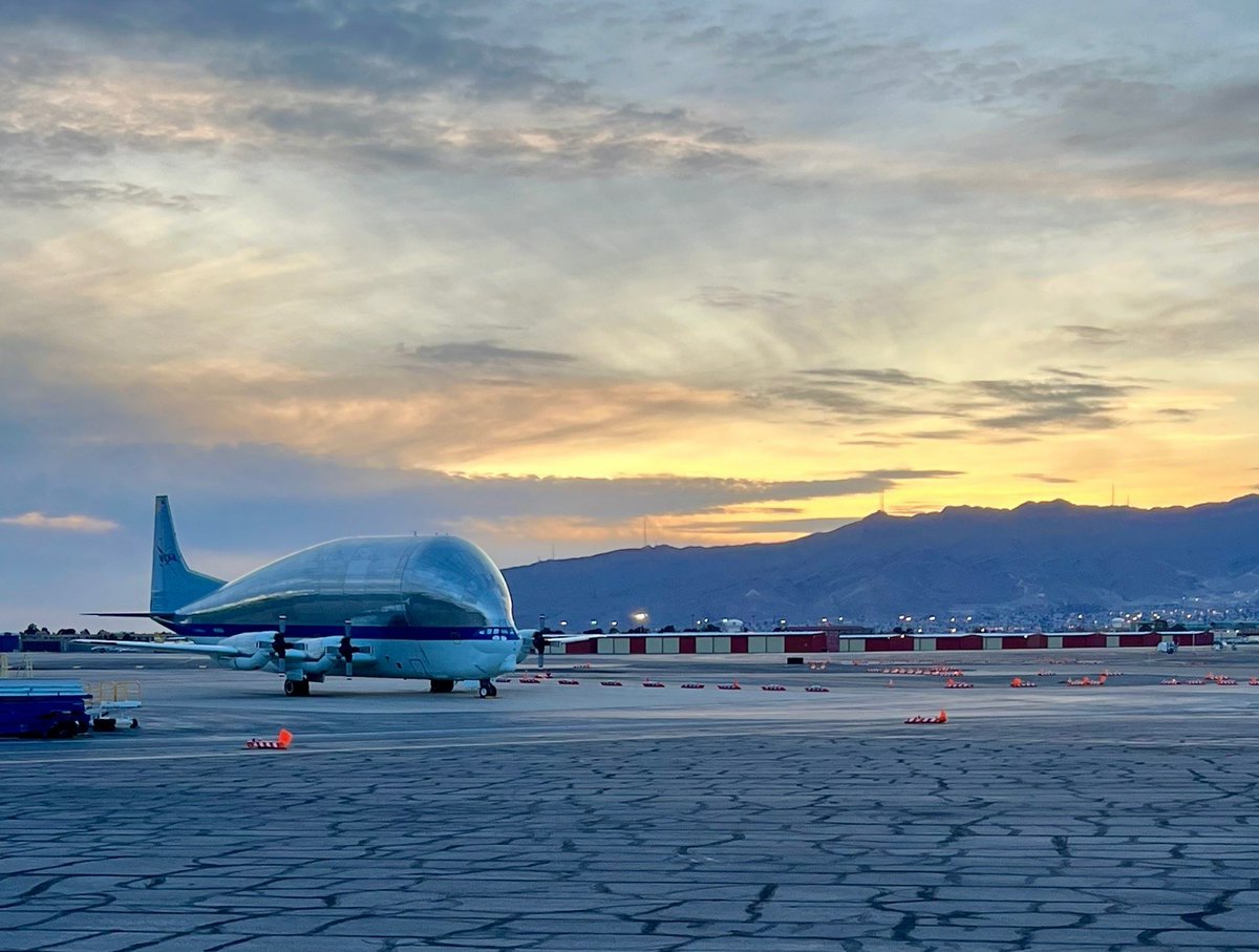 May is #NationalPhotographyMonth, we'd like to share some of our favorite #WestTexas photos taken by #FBI El Paso employees. Today's features the last remaining in service #NASA Super Guppie at El Paso International Airport durng a sunset. #HomeMeansWestTexas