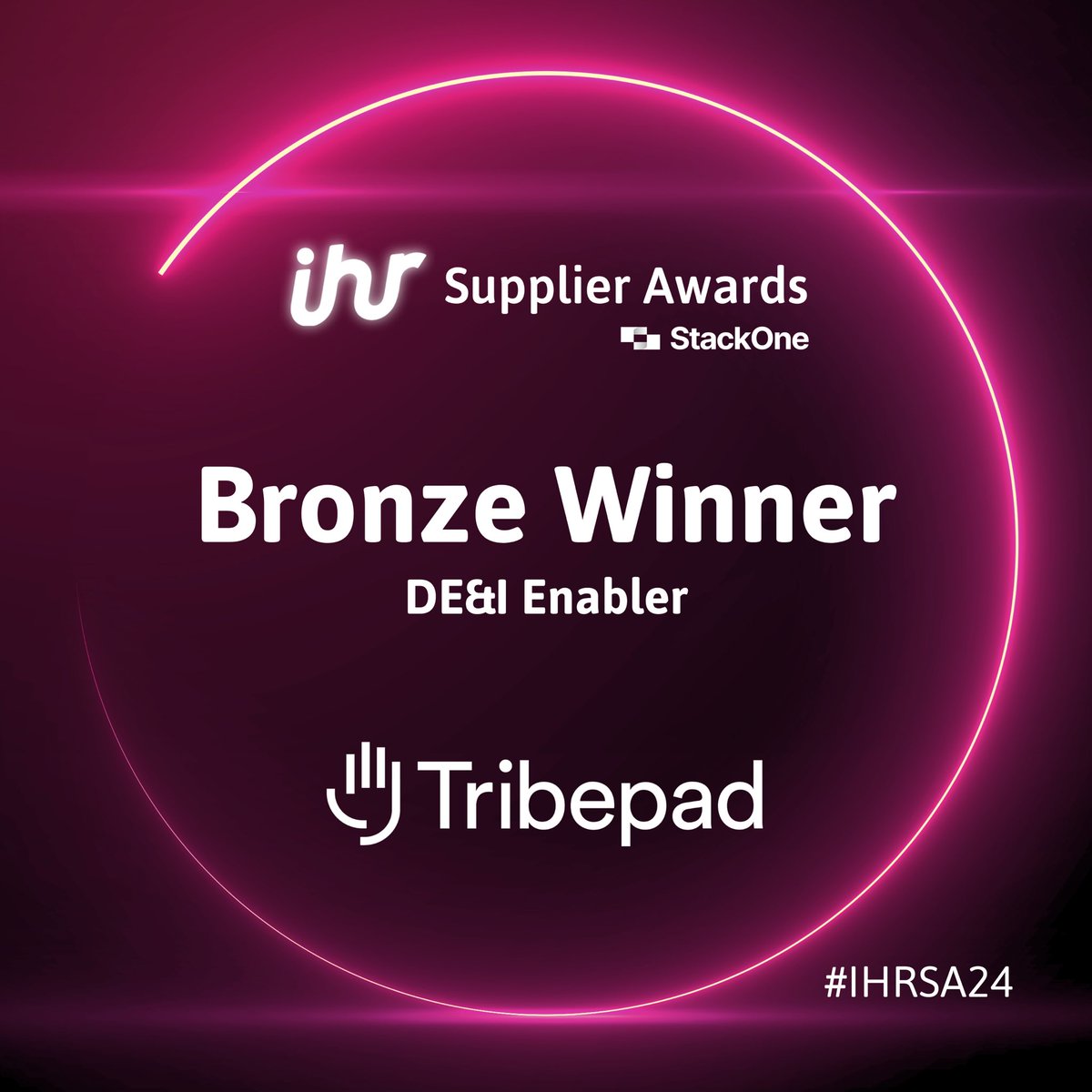 Congratulations to our 2024 Supplier Award winners of the ‘DE&I Enabler’ category! ✨ 🏆 Gold Winner: Bridge of hope 🏆 Silver Winner: Vercida 🏆 Bronze Winner: Tribepad #IHRSA24 🌟