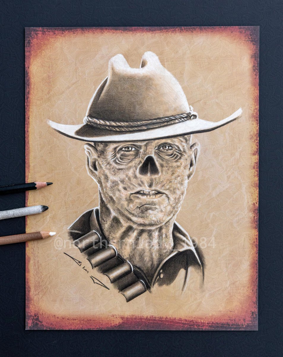 'Us cowpokes, we take it as it comes.' The Ghoul (Graphite & white charcoal) #Fallout