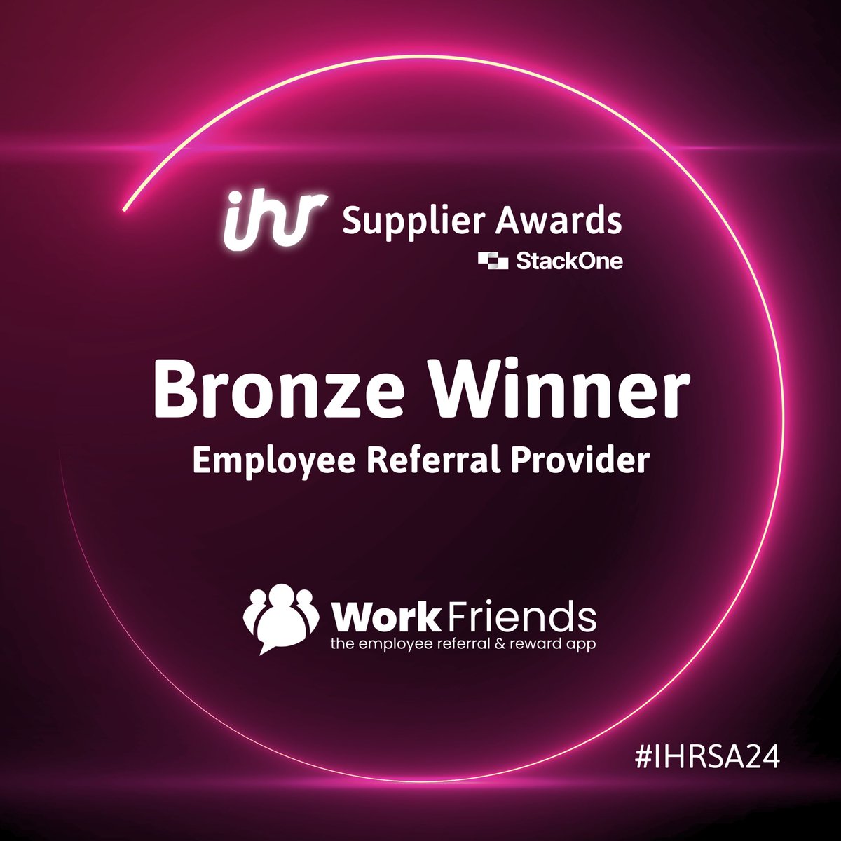 Congratulations to our 2024 Supplier Award winners of the ‘Employee Referral Provider’ category! ✨ 🏆 Gold Winner: Real Links 🏆 Silver Winner: Hello Work 🏆 Bronze Winner: Workfriends #IHRSA24 🌟