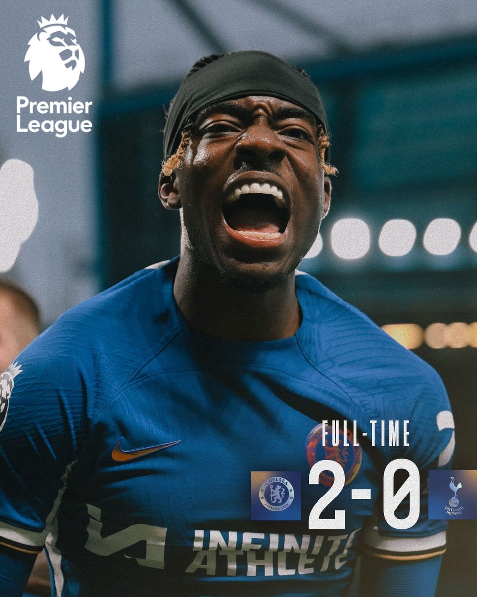 FIM DE JOGO CHELSEA 2️⃣❌️0️⃣ TOTTENHAM ⚽️ CHALOBAH 24' ⚽️ JACKSON 72' #CFC