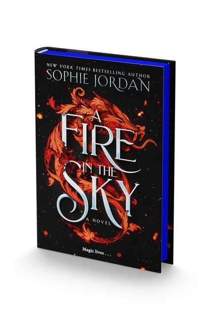 Look at that gorgeous book! A FIRE IN THE SKY is a new romantasy from the bestselling author Sophie Jordan! This is everything you could want in a book: dragons, romance, and drama! Get your egalley now. #ewgc