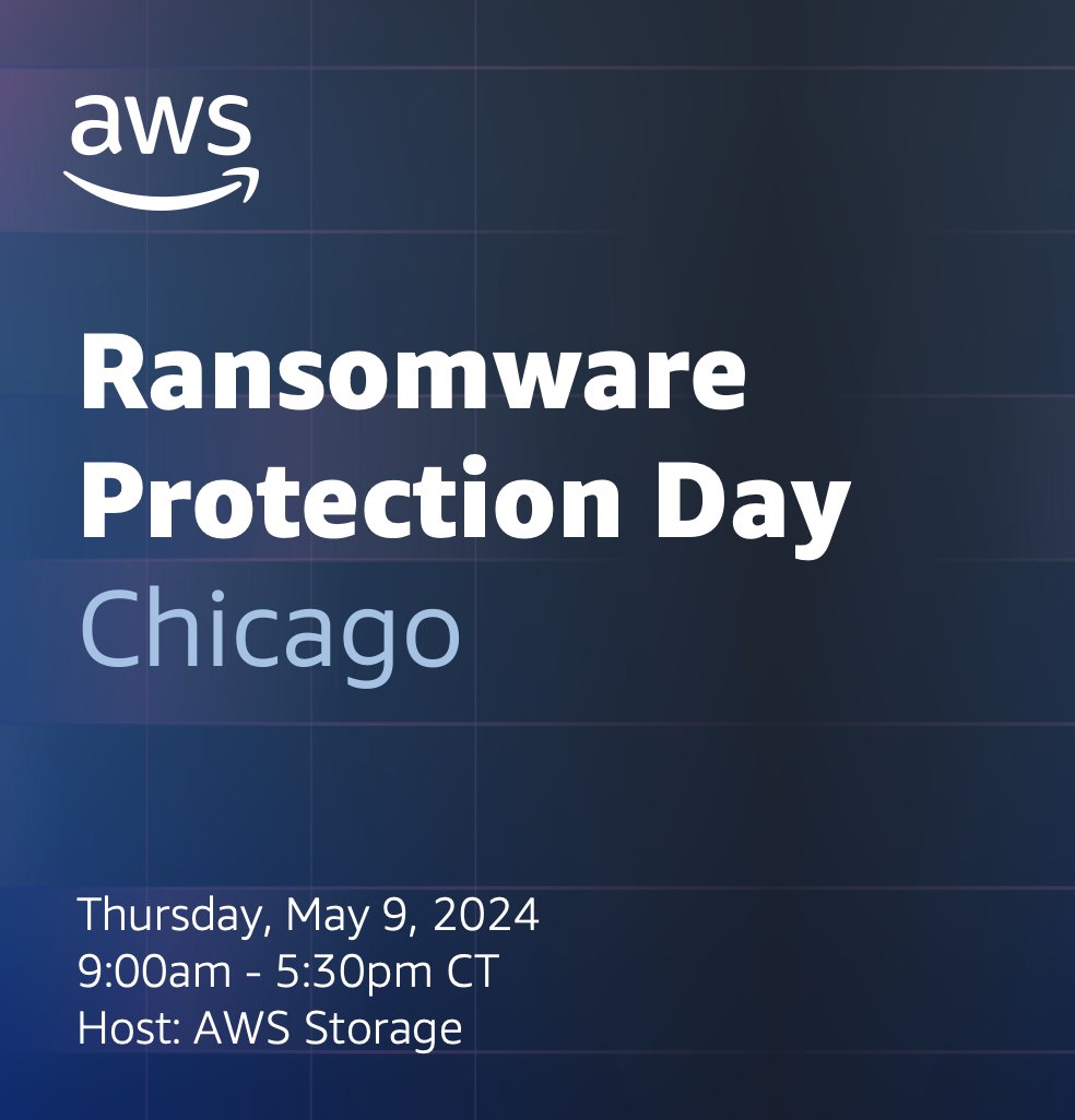 Join #AWS experts next week for a deep dive into #Ransomware protection and #Backup strategies in the #Cloud. Register here 👉 go.aws/3WnlieN @AWS_Storage #CloudComputing #CloudOps #CloudSecurity #CyberSecurity #CyberResiliency