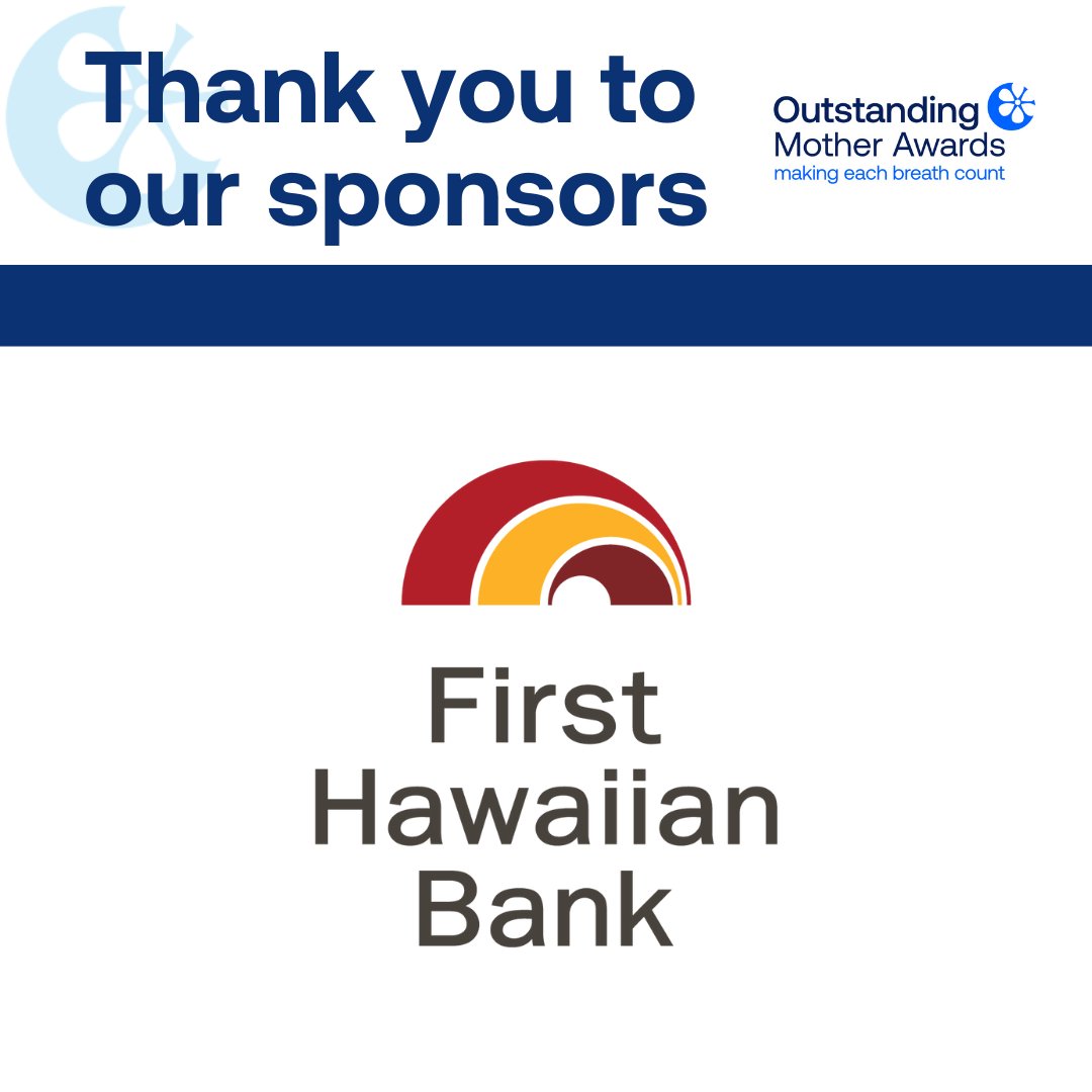 Mahalo to @FHBHawaii, Hawai‘i's oldest and largest financial institution, for supporting the Outstanding Mother Awards as Emerald Sponsor. action.lung.org/OMA-Hawaii 🌺 #outstandingmotherawards #OMAHI #outstandingmothershawaii #outstandingmothers