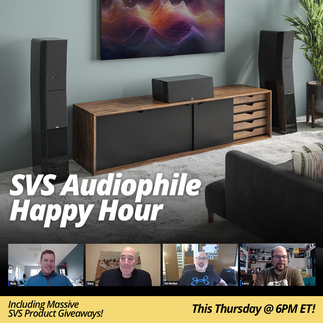 SVS Audiophile Happy Hour kicks off tonight at 6pm ET. Speaker and subwoofer giveaways & tons of AV knowledge and listening recommendations. youtu.be/rx-9Y8Uw7Ik?si…