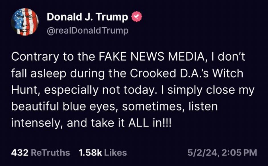 How did it get to this point? A guy so self absorbed, so utterly without decency, in the midst of a criminal trial ……and a fucking Presidential contender……