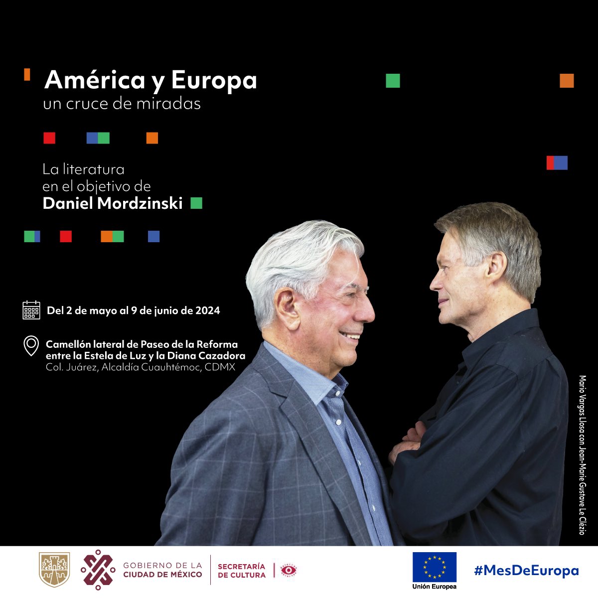 No te pierdas la exposición fotográfica “América y Europa: un cruce de miradas” del fotógrafo Daniel Mordzinski. 🗓️ Del 2 de mayo al 9 de junio 📍 Paseo de la Reforma (camellón entre la Estela de Luz y la Diana Cazadora) #MesDeEuropa 🇪🇺