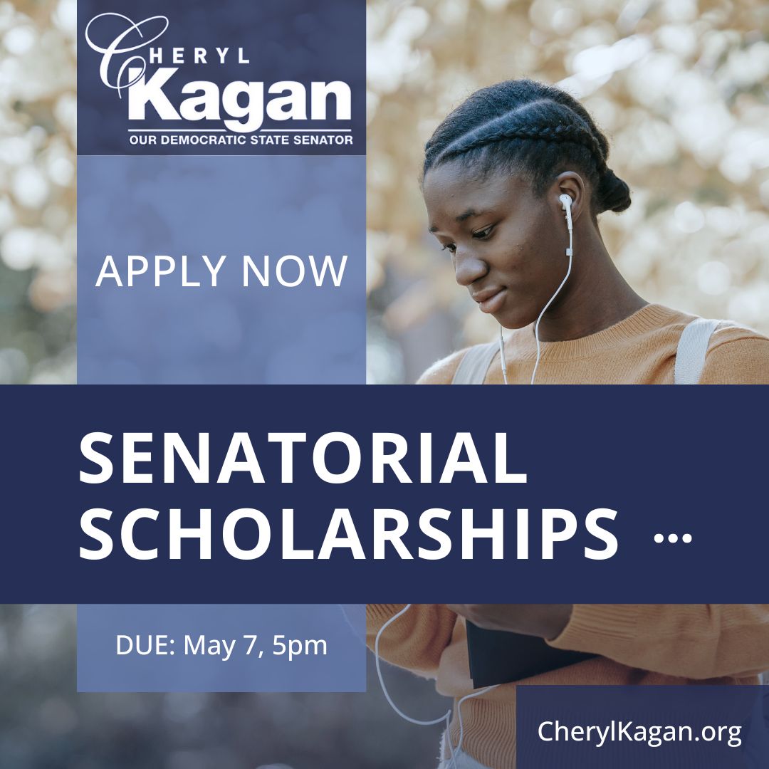 The deadline to apply for my Senatorial Scholarships is coming soon. Hope you'll spread the word -- undergrad & graduate students in D/17 studying (mostly) in Maryland are urged to apply!