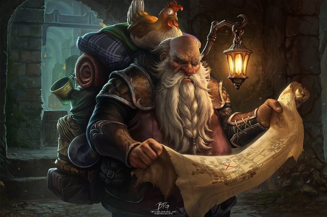 Dwarf and his loyal Rooster by Blondynki Też Grają