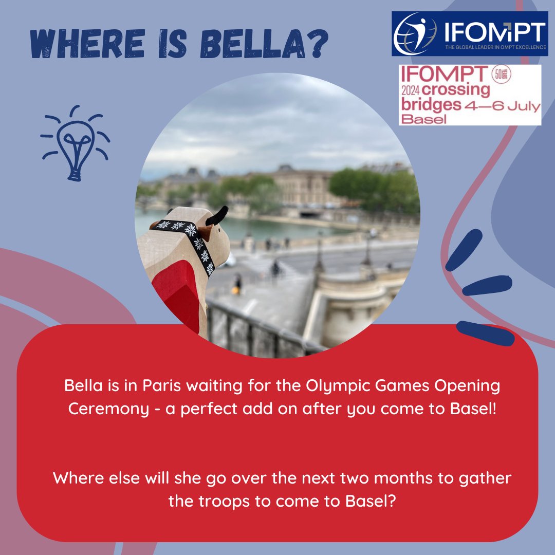 Bella is in Paris this week. Are you going to the Olympic Games after the IFOMPT Conference?