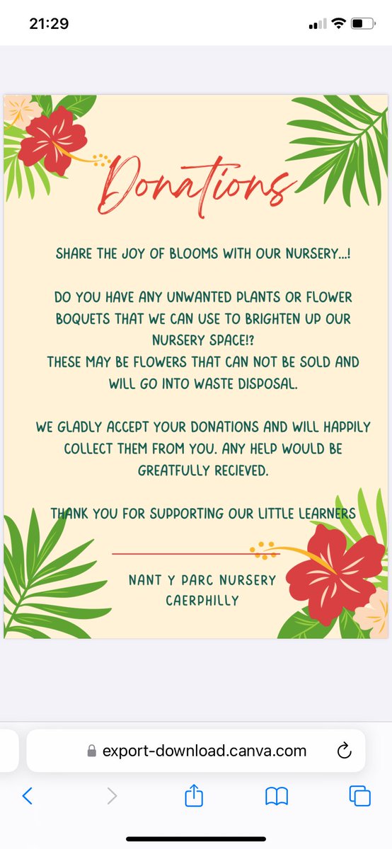 Please share...We're reaching out to local businesses for help in brightening our space.If you have any unwanted bouquets/plants to donate we'd be happy to collect them. Thank you! 💐🌺 @NantYParcSchool @BandQ @asda @AldiUK @LidlGB @InterfloraUK