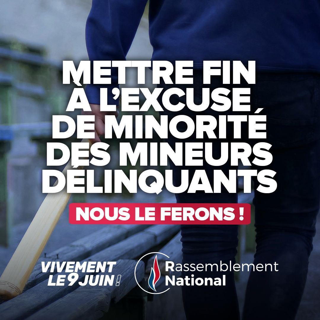 Face au laxisme de la Macronie, nous serons les seuls avec @J_Bardella à défendre des mesures pour remettre la #France en ordre ! 

Rétablir des peines planchers et accélérer les procédures judiciaires protègeront nos compatriotes #debatbfmTV #Vivementle9juin