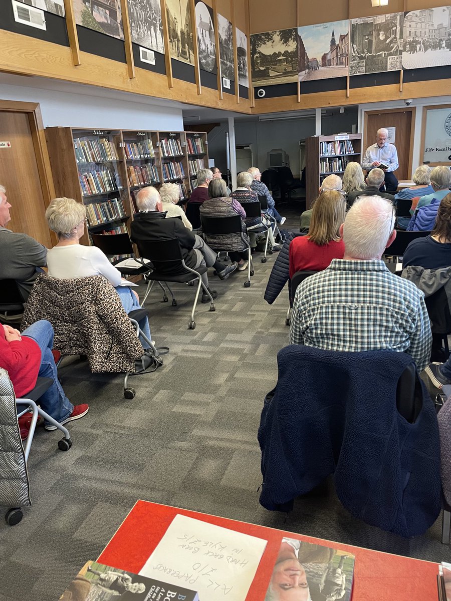 A great night & audience at Cupar Library for a talk about ⁦@billykayscot⁩ ‘s new book in Scots- Born in Kyle. #Scotslanguage #Scotland #TheMitherTongue