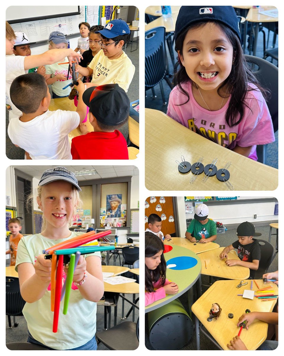 Columbine 3rd graders experiment with magnets & test how they move objects, even through tables & hands! @KarlaAllenbach #SkylineCommunityStrong #StVrainStorm @SVPriorityPrgms