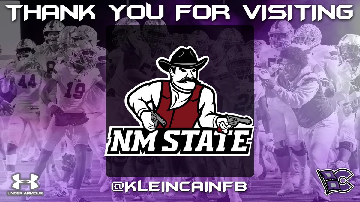 Thank you to @NMStateFootball for stopping by to check out @KLEINCAINFB #RECRUITTHEREIGN #STORMSURGE24 #REIGNCAIN