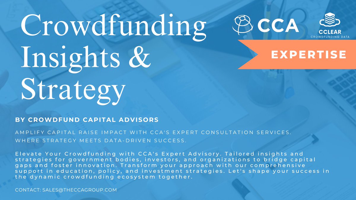 Take the lead in capital raising with CCA's expert consultancy. Tailored strategies, expert insights, real success. Start now at CCA: crowdfundcapitaladvisors.com #RaiseWithCCA