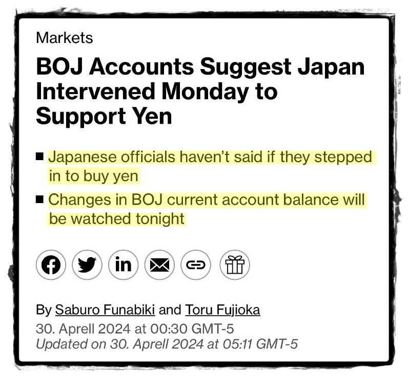 🇯🇵〽️Währung der vormals drittgrößten Volkswirtschaft der Welt muss massiv gestützt werden〽️🇯🇵