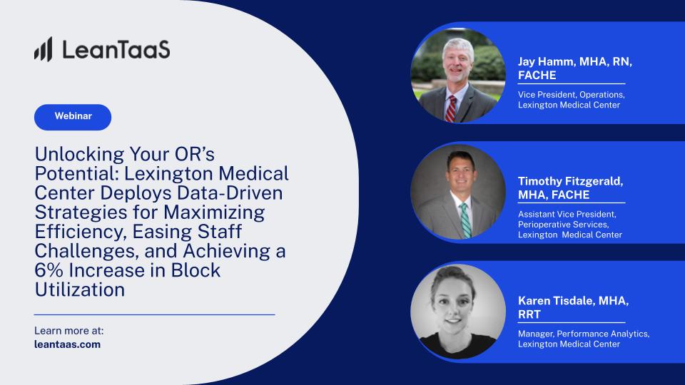 Ready to unlock your OR's full potential? Hear how @LexMedCtr leveraged data-driven strategies to maximize efficiency, ease staff challenges, and achieve a 6% increase in block utilization. Tune in on-demand here: bit.ly/3JsKJUJ