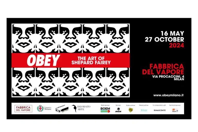 Dal 16 maggio alla @FdVMilano di Milano 'OBEY: The Art of Shepard Fairey' porta, per la prima volta in Italia, un’esposizione museale interamente dedicata ad uno degli street artist più influenti e acclamati a livello internazionale eventiatmilano.it/2024/05/mostre…