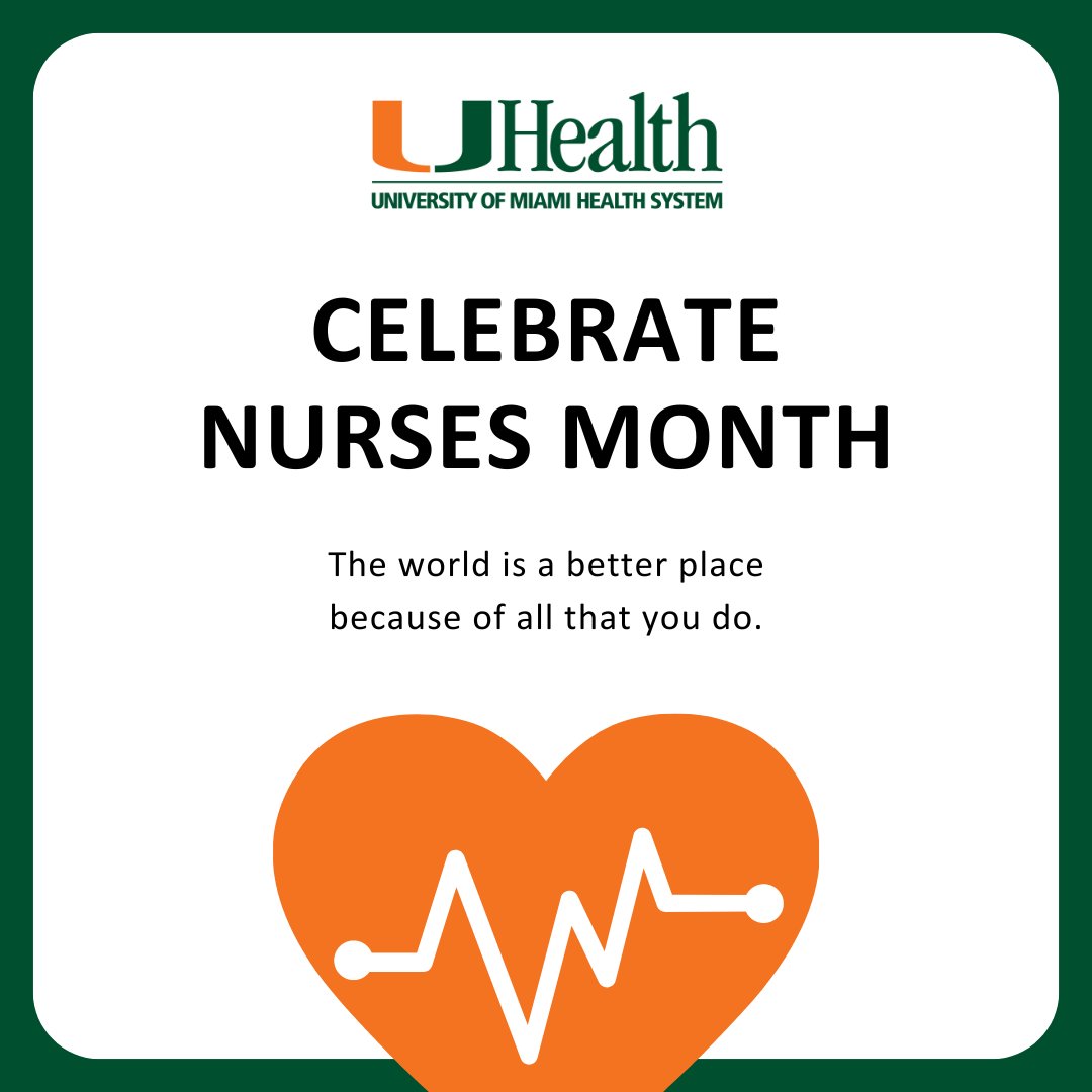 In May we celebrate our Nurses! We thank our Nurses for all they do.
@UMiamiHealth @umiamimedicine @JacksonHealth 
#universityofmiami #jacksonhealth #nurses #nursesmonth #neonatology