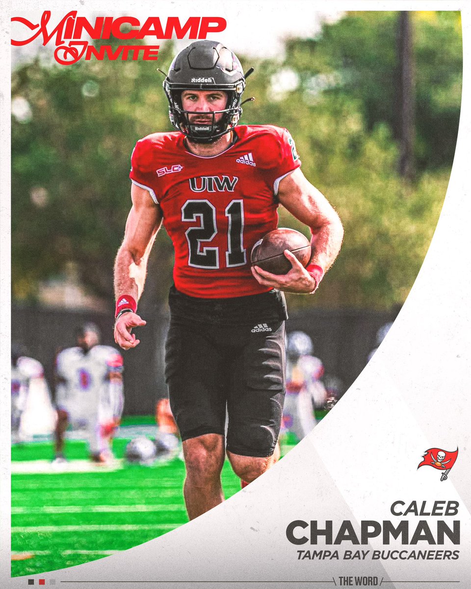 UIW Football (@uiwfootball) on Twitter photo Tampa Bay bound 🏴☠️
Congratulations to <a href="/Chappyboy21/">Caleb Chapman</a> on receiving a Rookie Mini Camp invite from the <a href="/Buccaneers/">Tampa Bay Buccaneers</a> ‼️
#TheWord / #ProCards Tampa Bay bound 🏴☠️
Congratulations to <a href="/Chappyboy21/">Caleb Chapman</a> on receiving a Rookie Mini Camp invite from the <a href="/Buccaneers/">Tampa Bay Buccaneers</a> ‼️
#TheWord / #ProCards