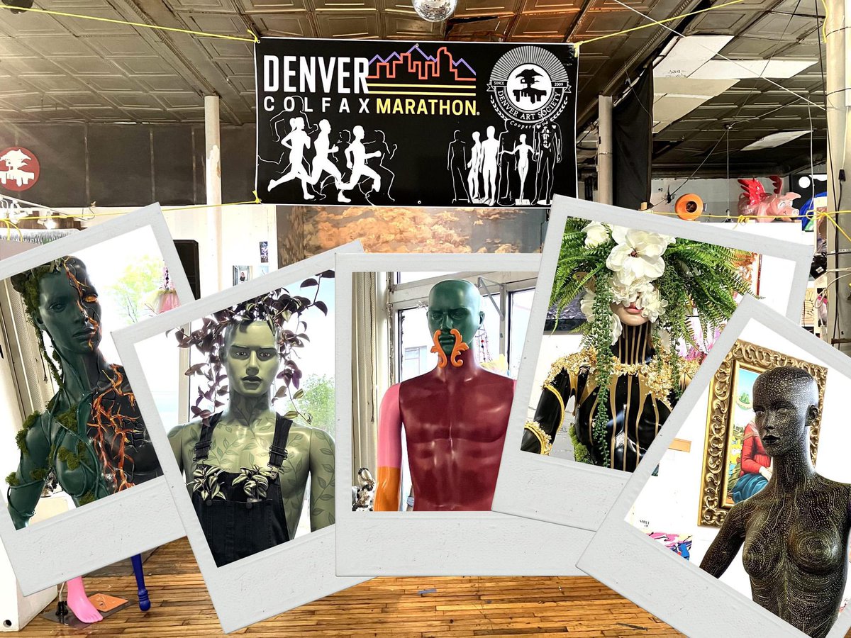 They're BACCCCKKKKKKK! The Colfax Marathon mannequins designed by DAS Artists are in the house - here's a little sample. Come to First Friday tomorrow night and vote for your favorite from 6:30-7:00pm. Winners announced at 8PM! @runcolfax #denver #runcolfax