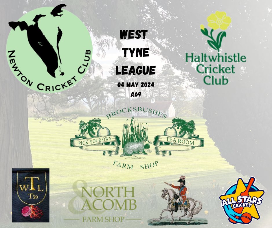 This weekend, we take on @haltycc With Mowden still recovering from a tough winter, Haltwhistle have kindly offered to reverse the fixture. 
We’re also delighted to welcome back the support of @brocksbushes for another year. #UpTheCows 🐮🏏🐮🏏