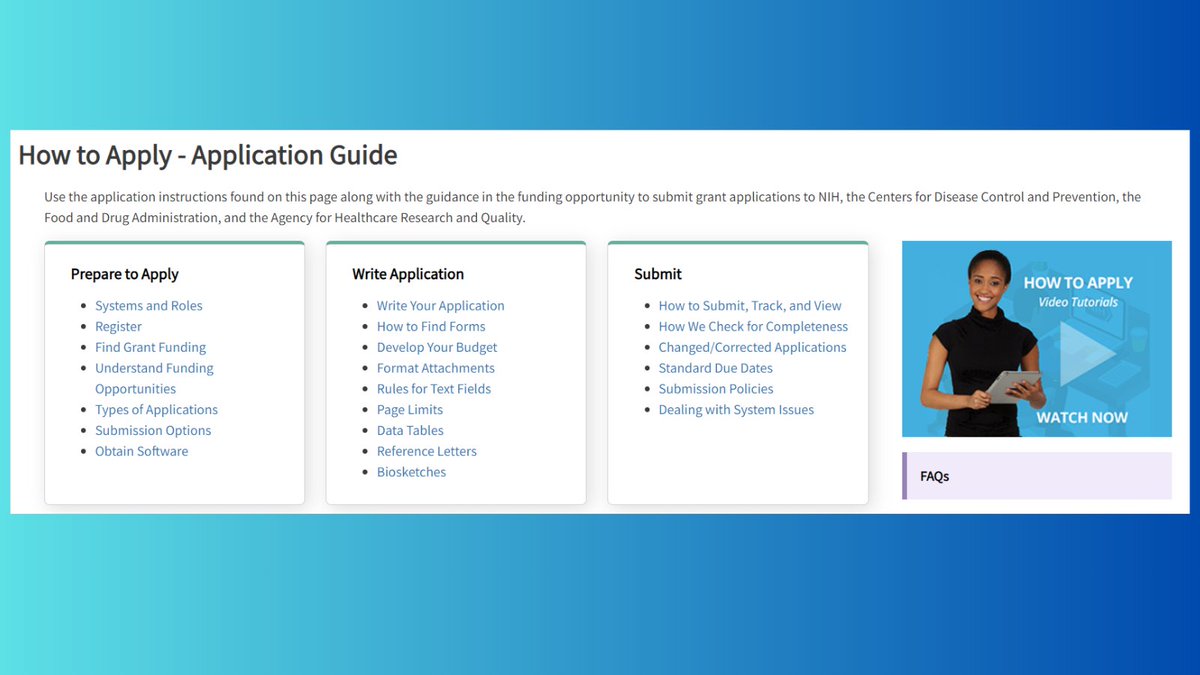 Working on your @NIH grant application? The How to Apply Guide is key 🗝 grants.nih.gov/grants/how-to-… Learn more about the grants process on May 15! Register to join NIH experts for an introduction: go.nih.gov/NIHgrantswebin… #NIHgrants