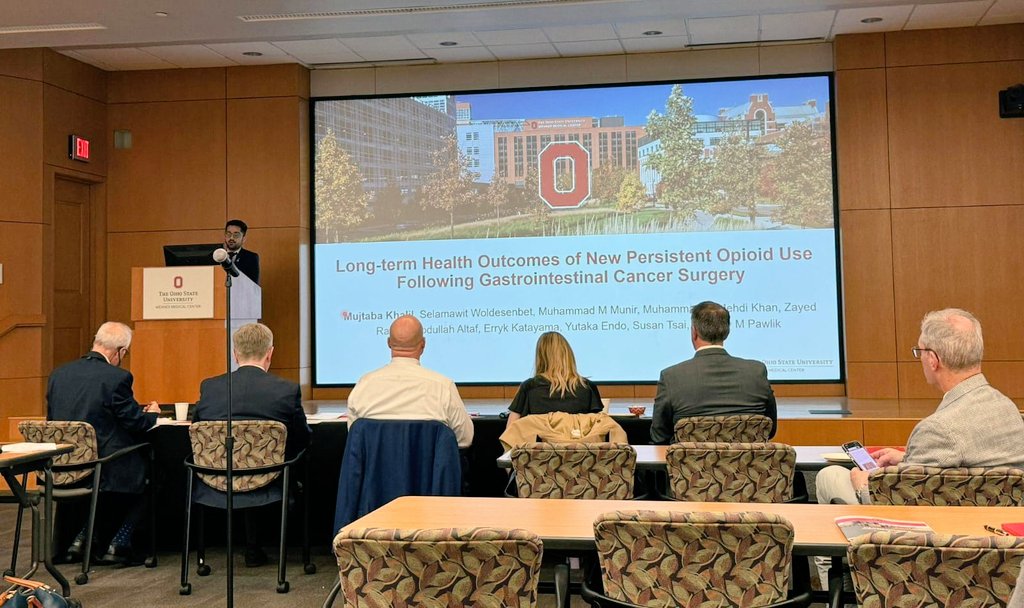 Thrilled to present our work on new persistent #opioid use following #cancer #surgery at <a href="/OSUWexMed/">The Ohio State University Wexner Medical Center</a> DoS #Research Day.

Thank you, <a href="/OhioStateSurg/">Ohio State Wexner Medical Center Surgery Dept.</a> for the opportunity.