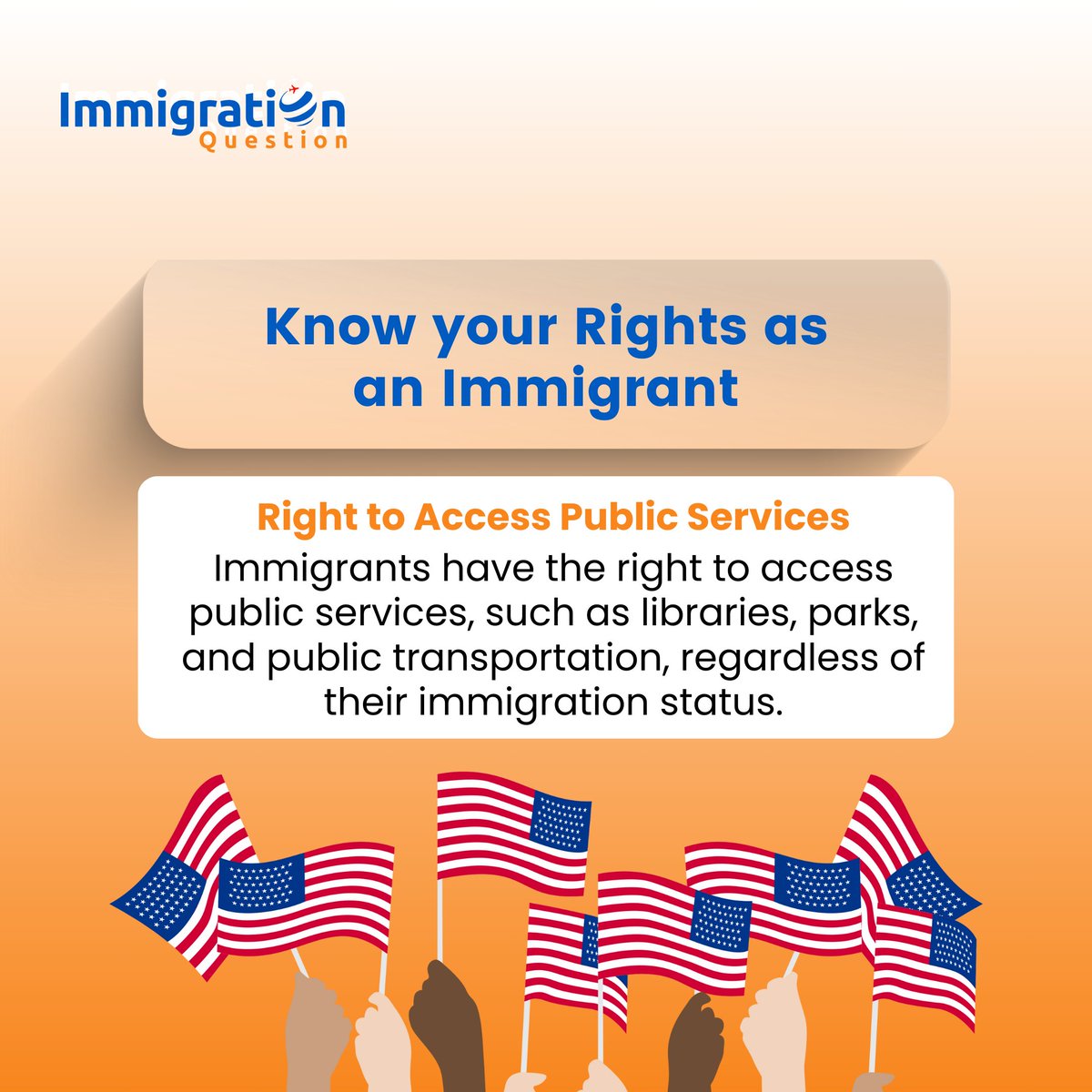 Immigrants have the right to access public services, such as libraries, parks, and public transportation, regardless of their immigration status.

#uscis #uscitizenship #immigrationprocess #migration #usimmigration #usimmigrationlawyer #greencard #visa #asylum #thursdayvibes