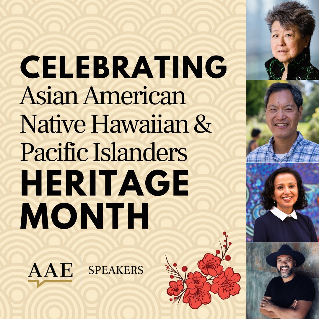 May marks the observance of Asian American, Native Hawaiian, & Pacific Islander Heritage Month. AAE recognizes accomplished speakers who champion equality & dignity. Explore some of these influential voices: hubs.la/Q02vYlrq0  #AAPIHM  #AANHPI #SpeakersBureau #EventProfs