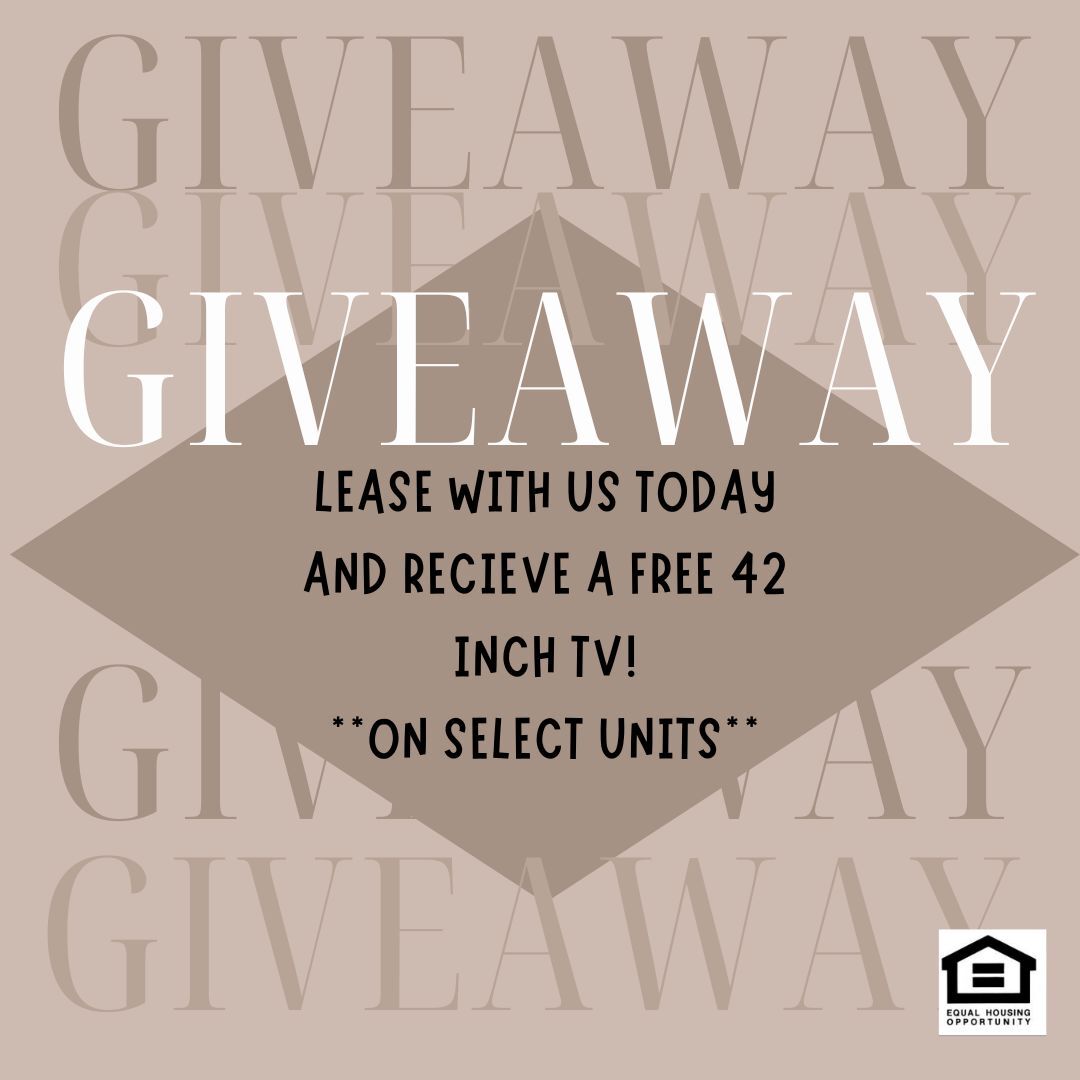 JacksonSquareGA's tweet image. GIVEAWAY ALERT! Lease with us today and recieve a free 42-inch TV!

**on select units**