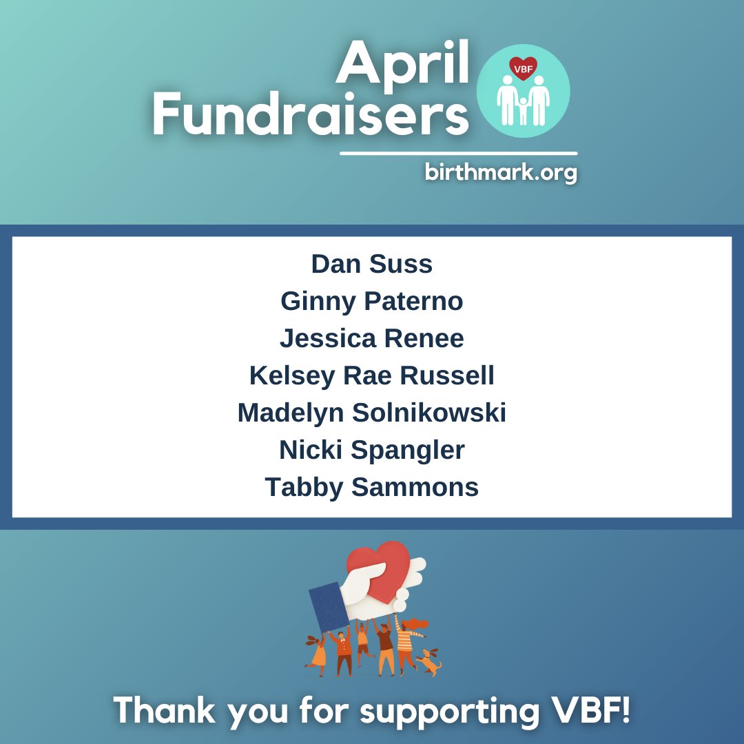 Thank you to all those who raised money and awareness on behalf of the Vascular Birthmarks Foundation (VBF) during the month of April! #fundraising #thankyou #gratitudepost #awareness #advocacy #vascularbirthmarks #VBF #vascularbirthmarksfoundation