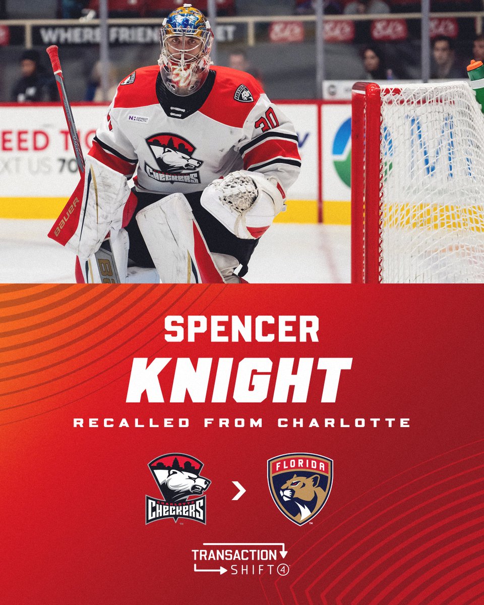 We have recalled Spencer Knight from @CheckersHockey.