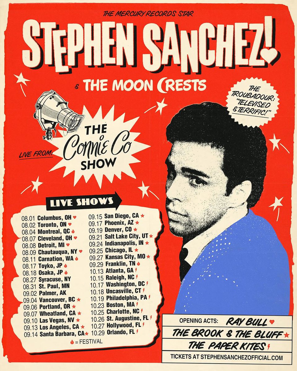 Get ready for the final, unforgettable experience of @stephencSanchez & The Moon Crests! Tickets go on sale tomorrow at 10 am local time here 🎟️ 🙌 go.axs.com/HpZ350Rv6kz