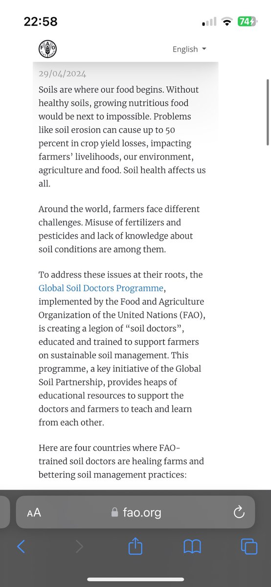 @FAOKnowledge @FAO Very grateful for this awesome initiative “Hands that Heal” 

“FAO’s Global Soil Doctors Programme teaches remedies to revitalize soils and agricultural production” 

#SoilHealth 
#SustainableAgriculture 
#SaveSoil 
#SoilForClimateAction 
savesoil.org