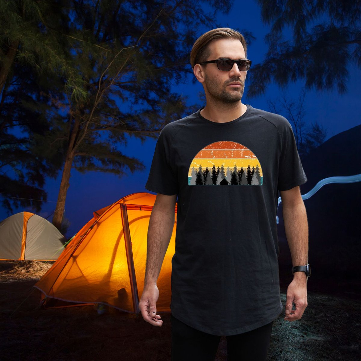This retro vibe sunset #camping tshirt is in the May sale with 20%off. 
#giftideas #EtsySeller