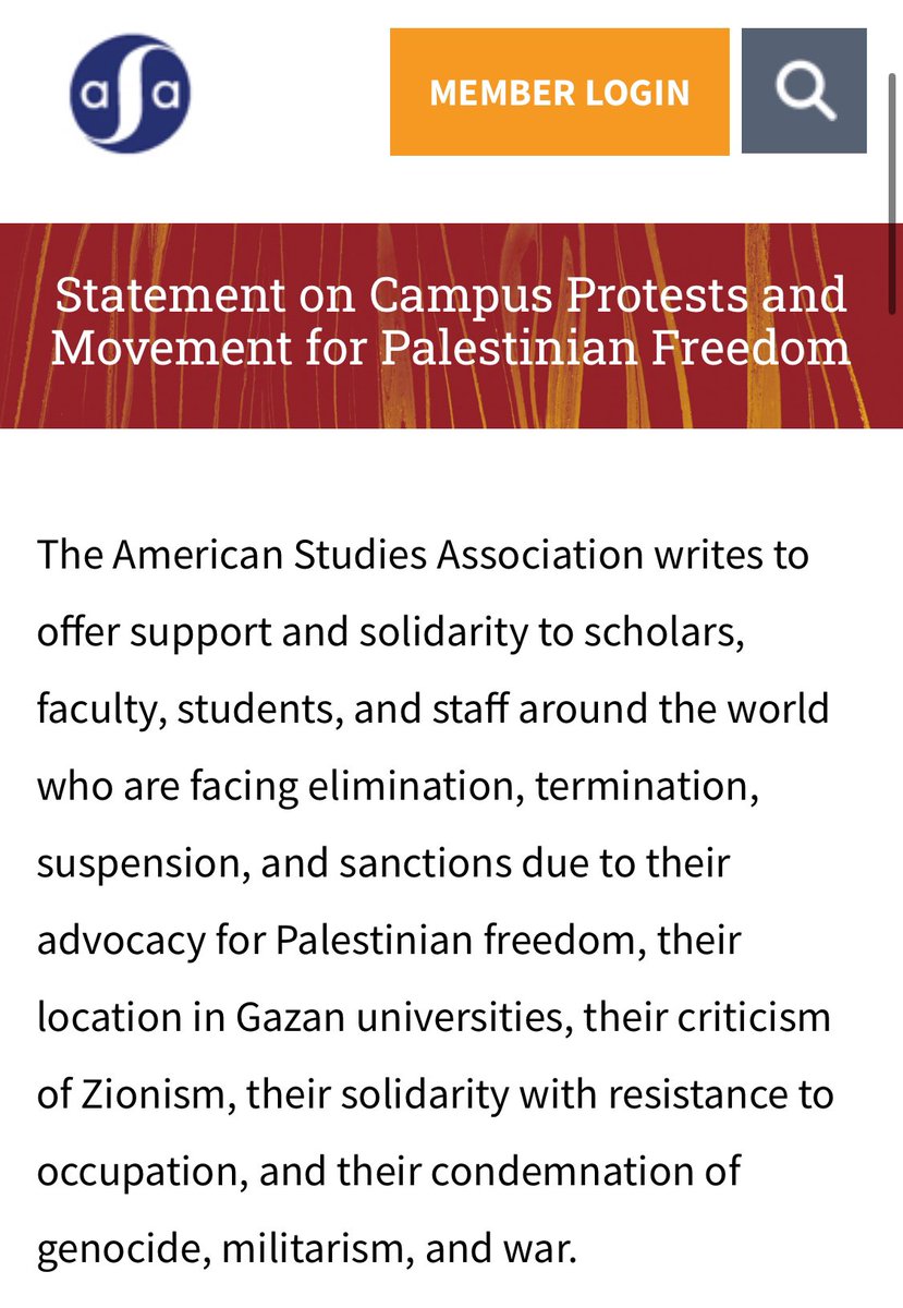 Statement from @AmerStudiesAssn ￼ on Campus Protests and Movement for Palestinian Freedom theasa.net/about/campus-p…