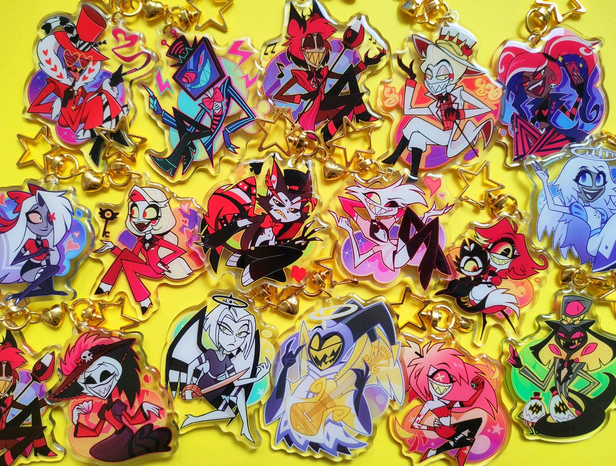 ⭐WORLD HAZBIN HOTEL GIVEAWAY!⭐ ▫️RT + Follow ▫️Giveaway closes 31 May ▫️2 Winners: They will receive a pair of keychains to choose from👯‍♂️ Good luck!❤️‍🔥 #HazbinHotel