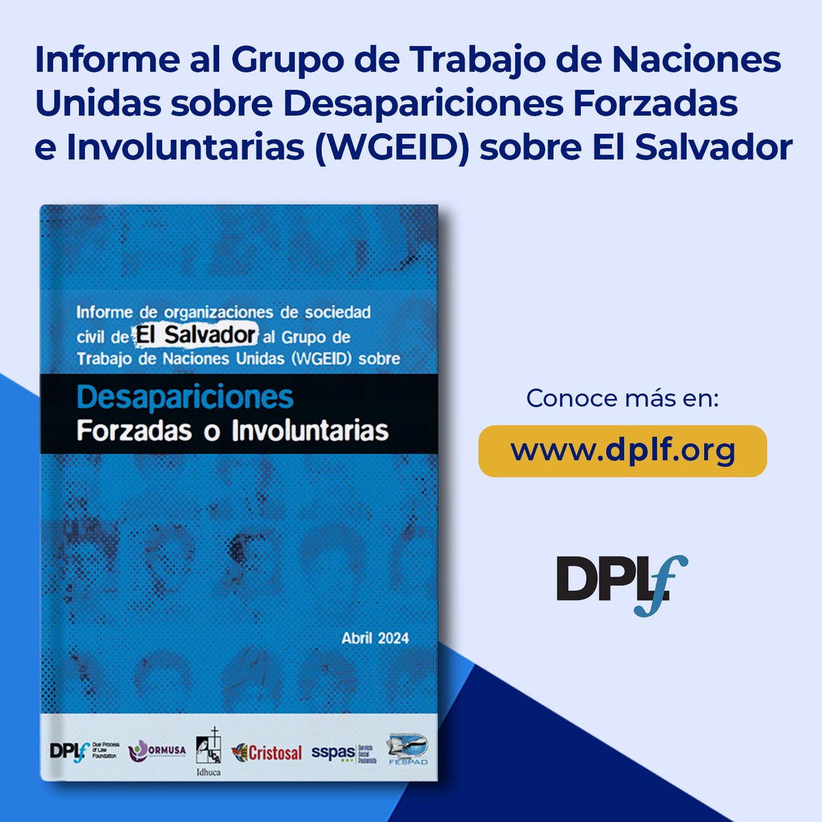 🇸🇻 Junto a @_SSPAS, @idhuca, @Cristosal, @ORMUSA_ONG y @FESPAD_sv, informamos al @WGEID sobre desapariciones forzadas en El Salvador, tanto en contexto de #EstadoDeExcepción como perpetradas por actores no estatales. (1/3)