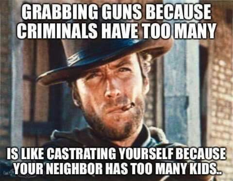 The logic of the left. Won’t be grabbing my guns. #2A