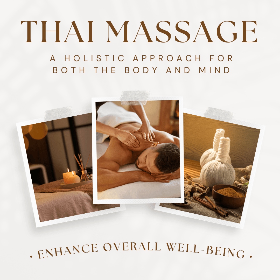 Thai massage offers many benefits for body & mind. Combining gentle stretching, acupressure & deep tissue techniques, it relieves muscle tension, enhances flexibility & promotes relaxation. #massage #thaimassage #holistic