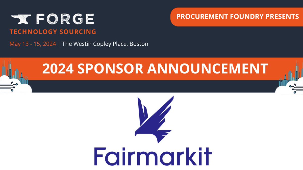 We are pleased that <a href="/Fairmarkit/">Fairmarkit</a> will join us at #ForgeTech24.

<a href="/Fairmarkit/">Fairmarkit</a> will share their knowledge on using AI and gen AI for automating repetitive spend, and building a strategic sourcing process that delivers results.

Apply now to join them: hubs.li/Q02vRnQ00
