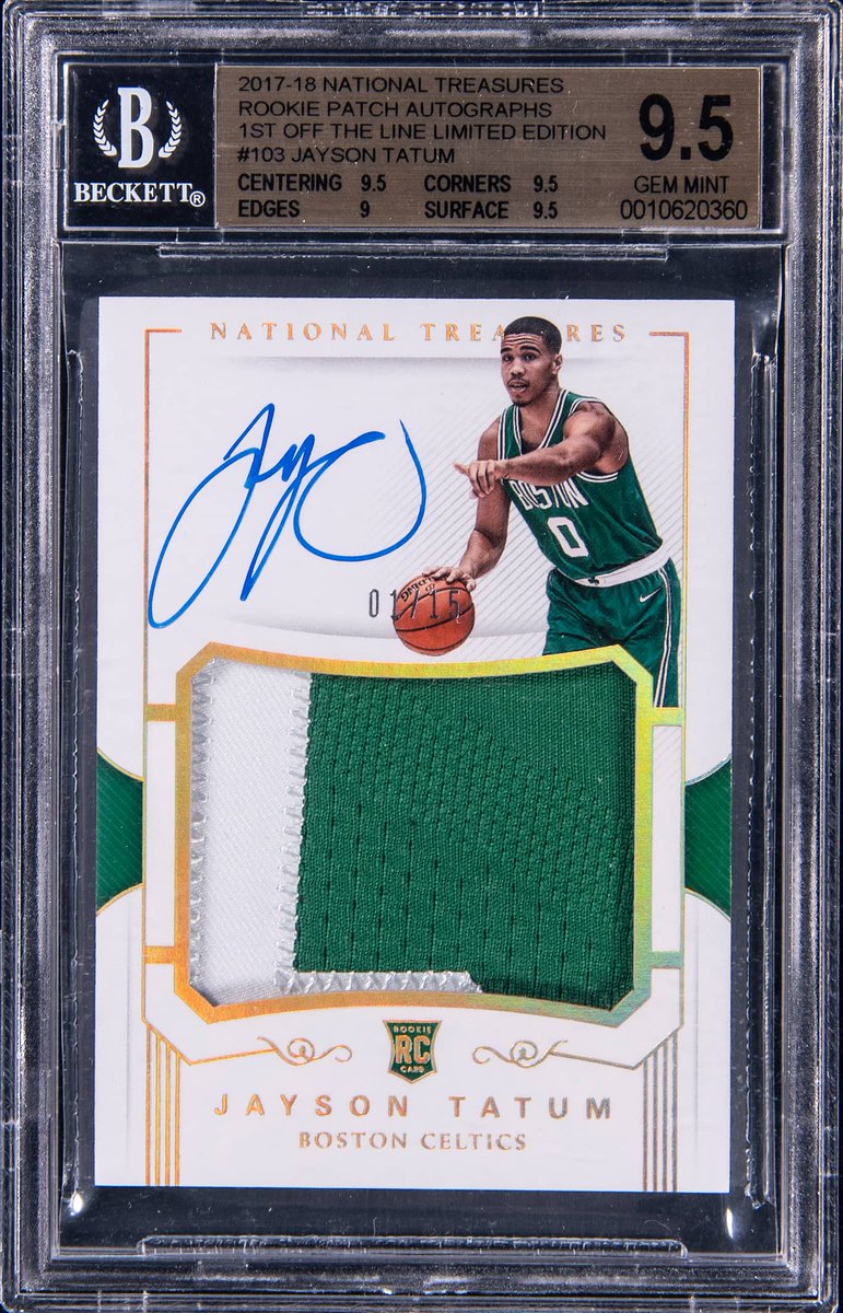 Are the Celtics winning it all? ☘️ This 2017-18 Panini National Treasures Rookie Patch Autograph Limited Edition Jayson Tatum Signed Patch Rookie Card is available now in our April Elite: bit.ly/3WjtmgI Open Extended Bidding starts Saturday at 10 PM ET ⏰