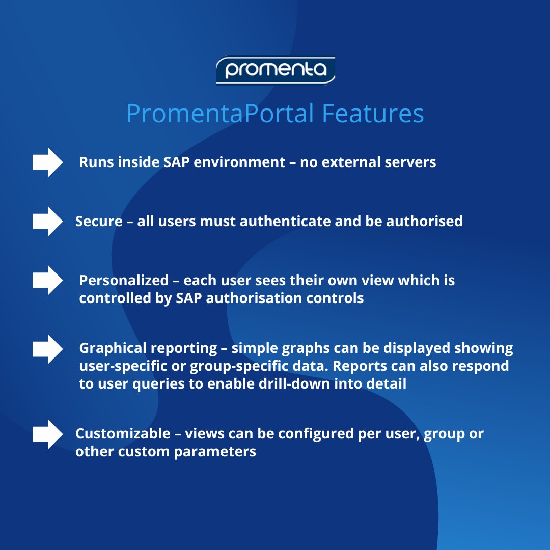 The Promenta Portal is the entry point for all Promenta solutions and can also be used for custom solutions. It is an optional component. Please note that this should not be confused with the SAP Netweaver portal or SAP Fiori Launchpad.
Visit our website to learn more.