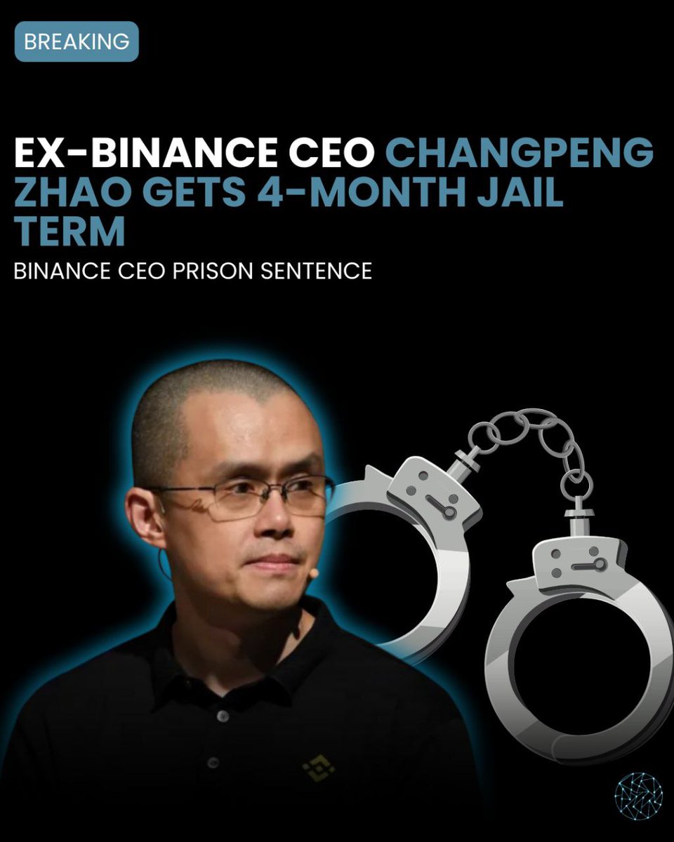 Former CEO of Binance, Changpeng Zhao, receives a 4-month prison sentence.

 #Cryptonews #Binance #ChangpengZhao #PrisonSentence