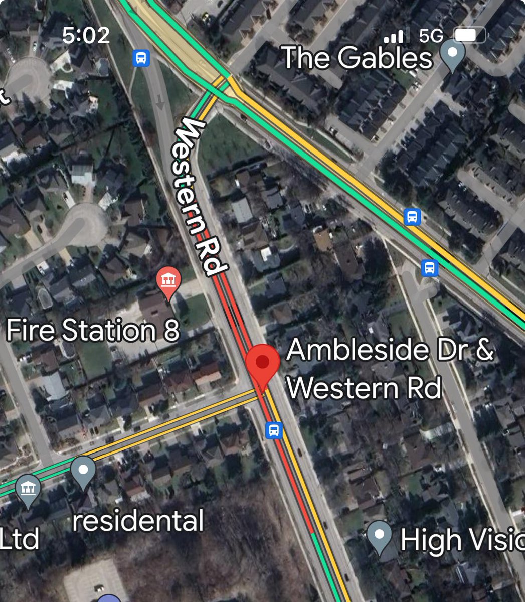 TRAFFIC: emergency crews on scene of a two vehicle MVC at Western Rd & Ambleside Dr. Southbound lanes of Western Rd are blocked. Traffic is being directed down Ambleside Dr. Please slow down for first responders in this area. #ldnont