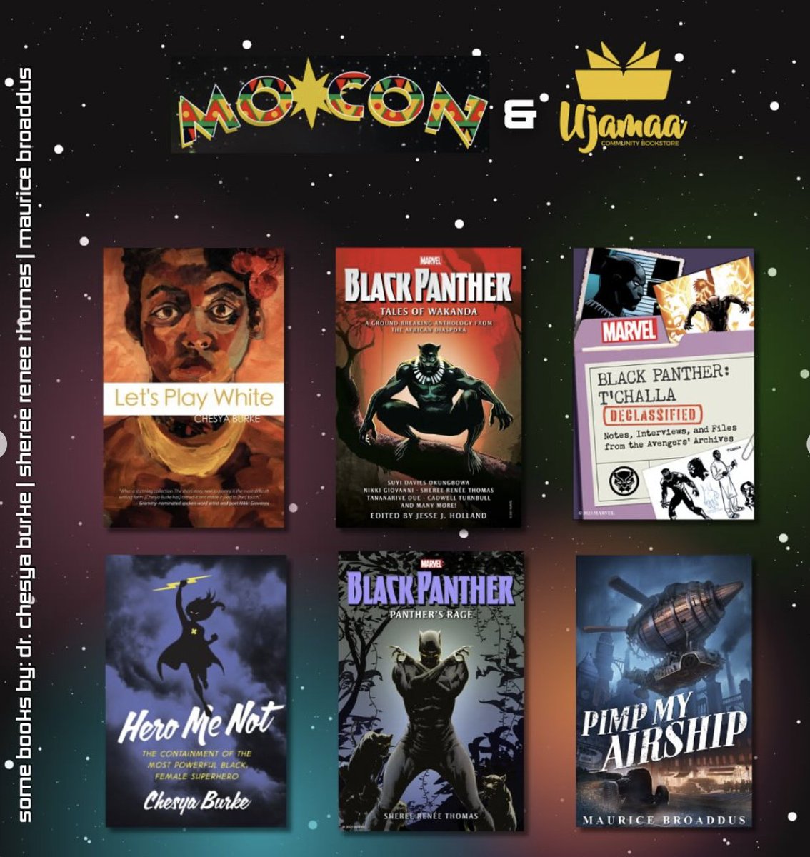 Starting at 6pm tonight, you can visit Ujamaa Community Bookstore to take part in Mo*Con, an intimate convention built around food, community and conversations about art and social justice. Learn more about the 3-day fest: indianahumanities.org/event/mocon-mo…