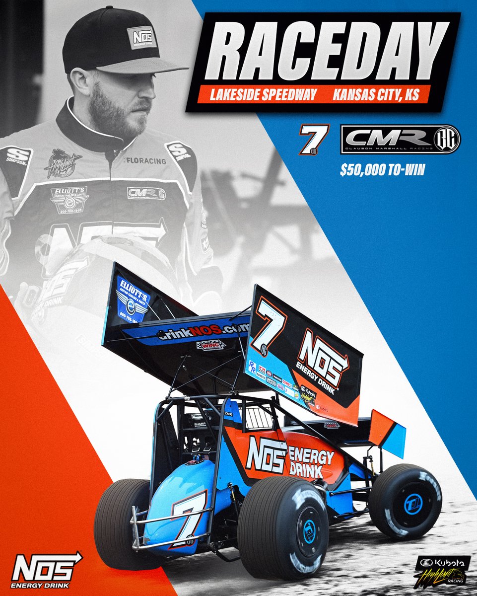 Tonight, @tycourtney7bc and the @nosenergydrink #7BC team race for $50,000 at Lakeside Speedway! Help cheer us on if you can make it to the track. If you can't, be sure to tune in LIVE on FloRacing! #TylerCourtney #NOSEnergyDrink #NOSEnergyBrandPartner #HighLimitRacing